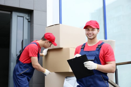 Man with van team preparing a safe moving job