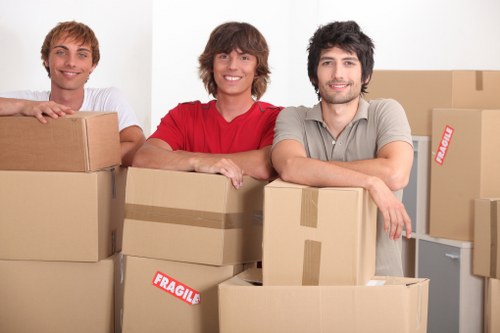 Aperfield moving service with van and packed boxes