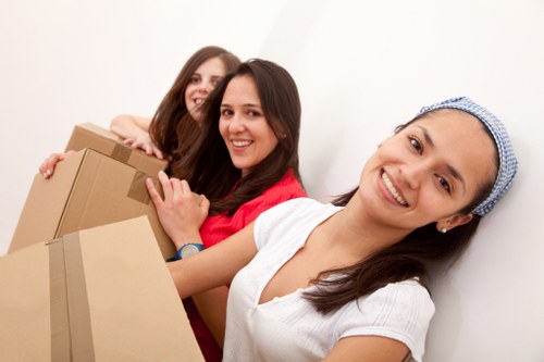 Careful loading of household items into a van