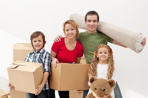 Packed household items ready for domestic removals in Aperfield