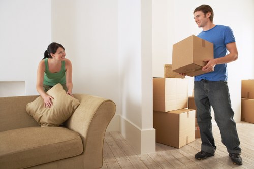 Careful loading of boxes and household items during a home move